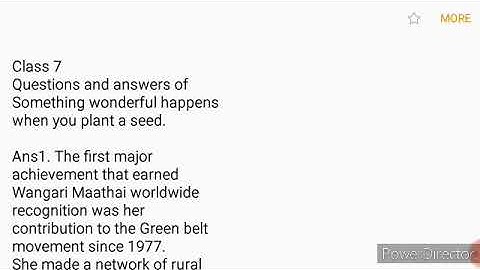 Something  Wonderful Happens When You Plant A Seed | Answers | Class 7
