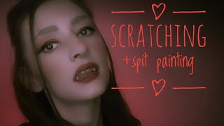 ASMR VAMPIRE 🧛‍♀️scratching and spit painting 💦