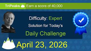 Microsoft Solitaire Collection: TriPeaks - Expert - April 23, 2026 screenshot 2