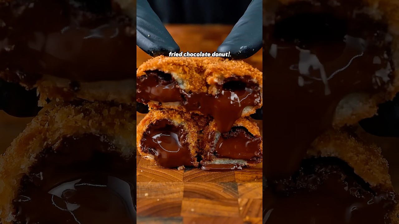Fried chocolate donut from @ZachChoi #shorts