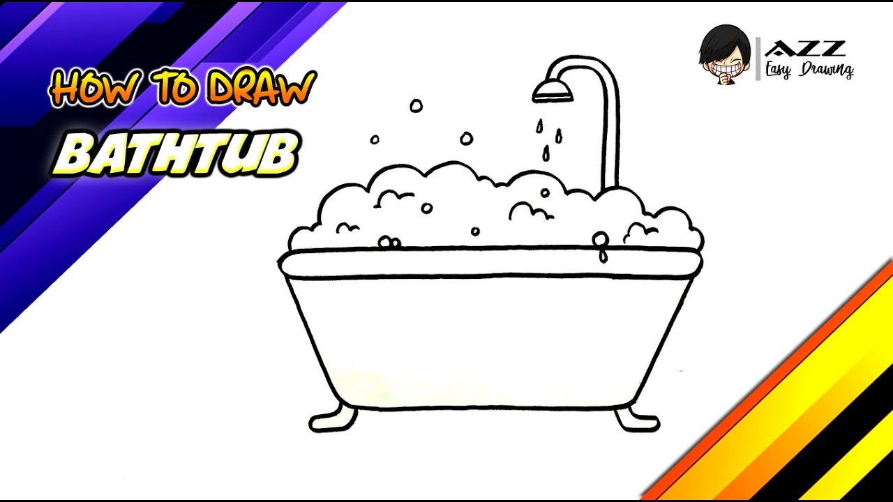 How To Draw A Bathtub Step By Step