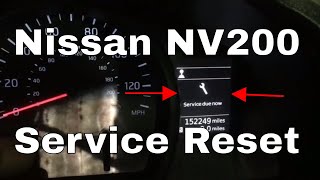 Nissan NV200 Service Light Reset Spanner warning light Service Due message