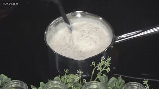 Gluten-free loaded baked potato soup recipe by Wood 'N Tap