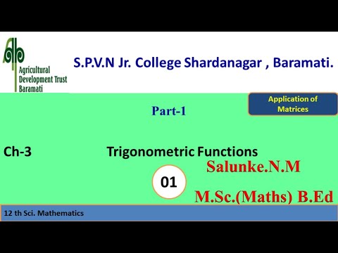 12 Th Sci Mathematics Ch 3 Trigonometric Functions Lec 1