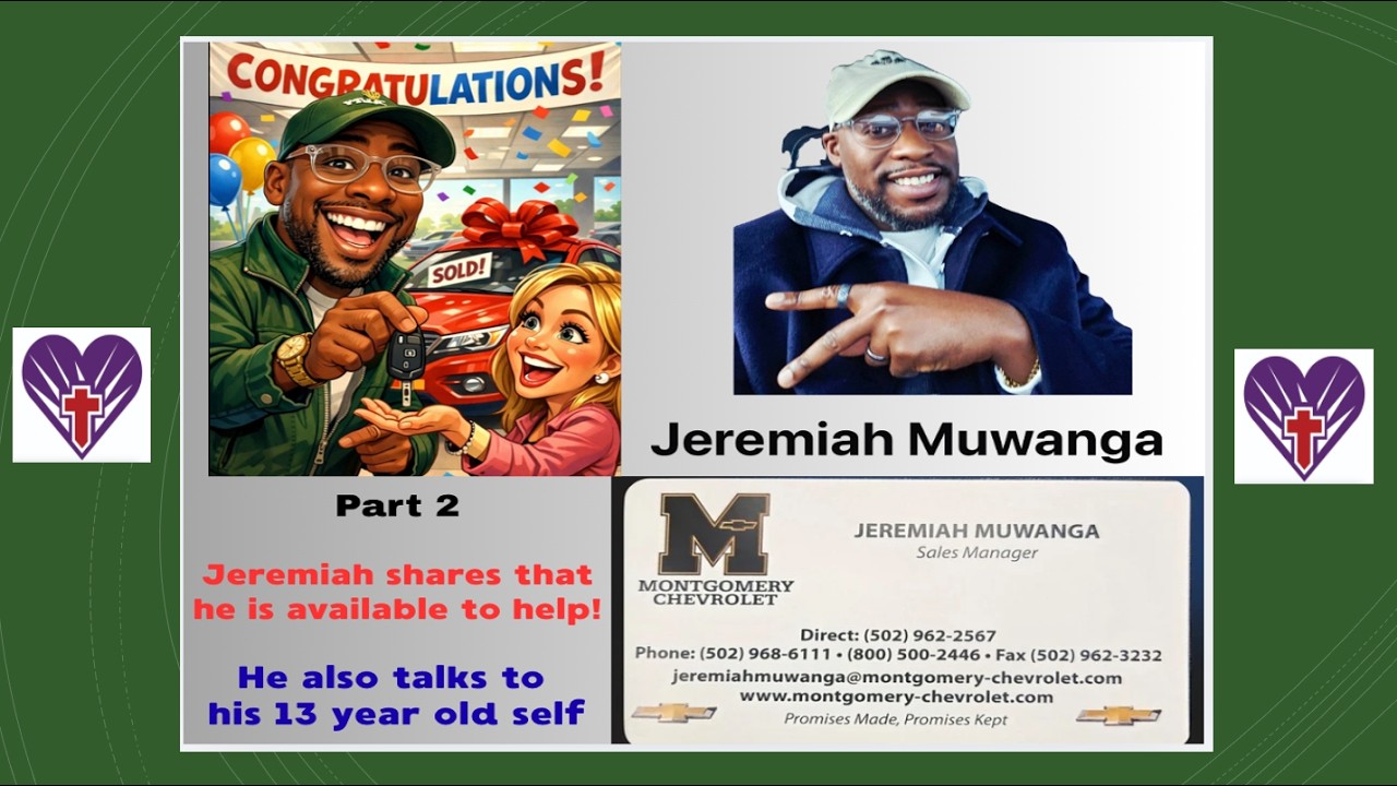 Jeremiah Muwanga is available to help you purchase your car and advice for   his 13year old self.