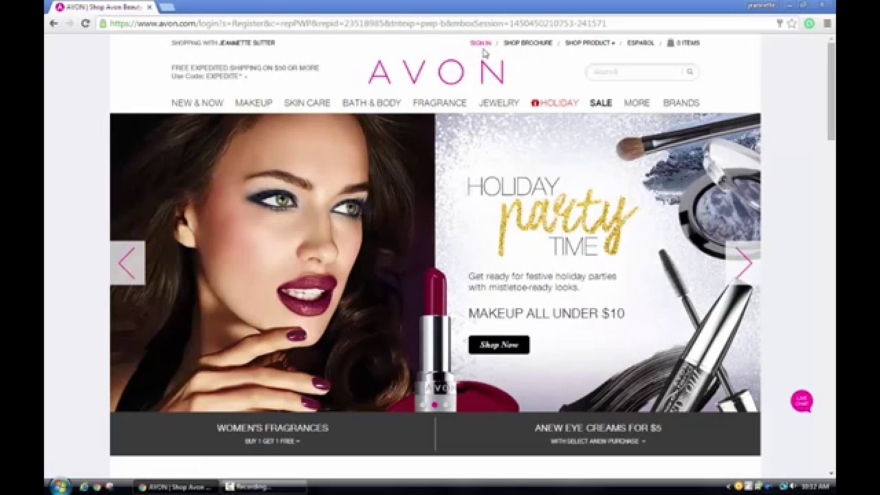 How do I buy Avon online? Go to YouTube