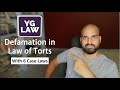 Defamation Essentials, Defences and case laws - Law of Torts