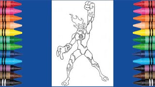 How to Colour Heatblast | Ben 10 Coloring with Markers | Happy Coloring World screenshot 5