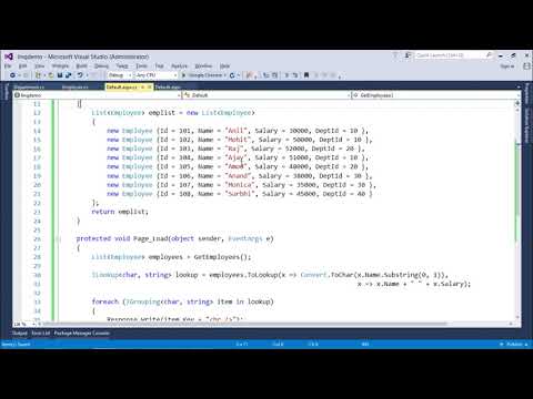 LinQ - Grouping Operators