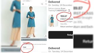 Ajio haul 89 rs kurtis .... coupon info  video in description screenshot 4