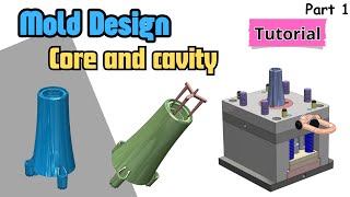 Split Core and cavity mold Horn in SOLIDWORKS