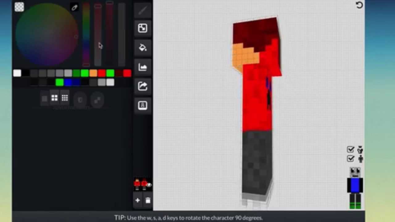 Minecraft Skin Speed Art: Teen w/ Red Hoodie - YouTube