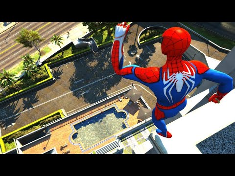 GTA 5 Spiderman Jumping off Highest Buildings #4 (Euphoria Physics/Ragdolls)