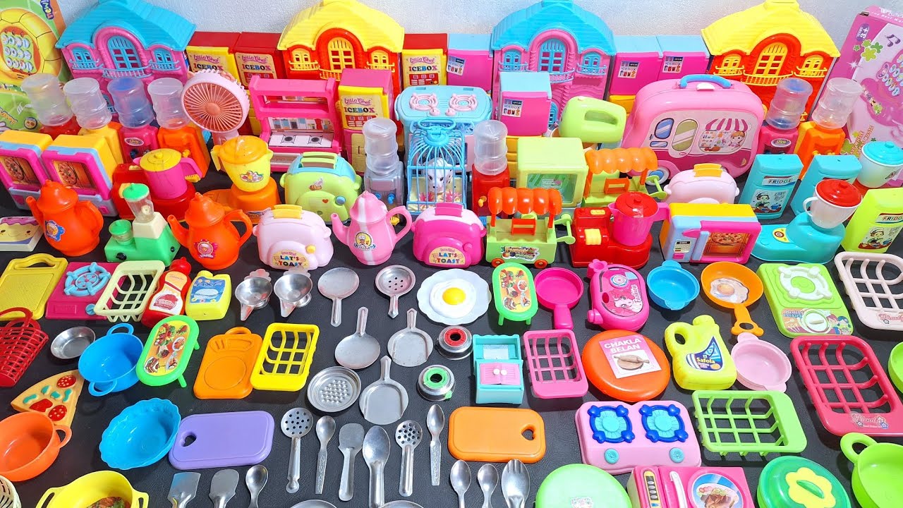 Oddly Satisfying I Unpacking kitchen set AND mini kitchen Steel accessories , ASMR sounds