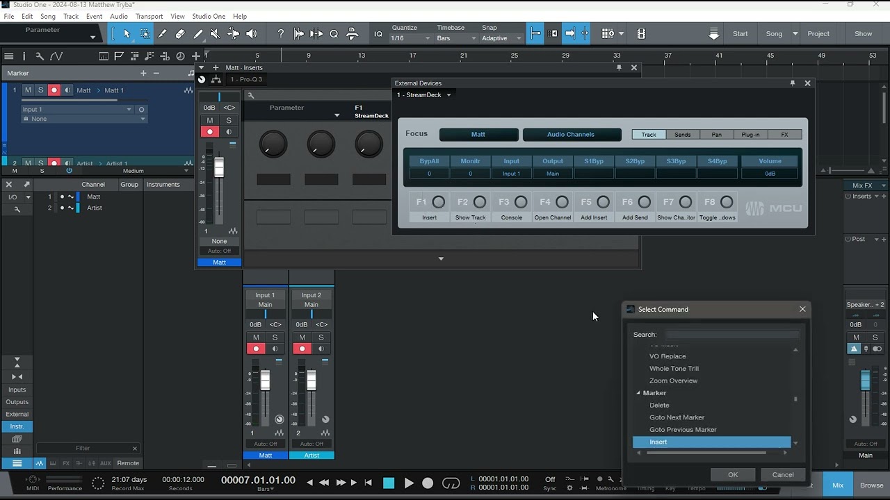 How to Midi Map Mackie Control to a Studio One Macro from Macro Organizer