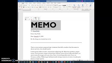 How to create a memo in MS Word