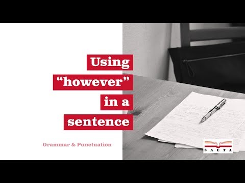 Using "however" in a sentence