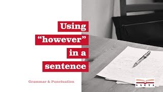 Using however in a sentence