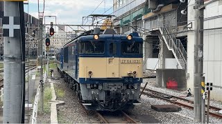 【D51車両故障の影響でELが奇跡の復活！】 EF64–1031号機＋12系3両＋GV–E197系TS08編成　快速SL・GVぐんま横川号高崎行き（EL代走）力強い汽笛を2発鳴らして高崎駅入線