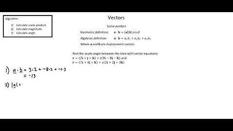 A-level Mathematics 9709: Vectors and scalar product