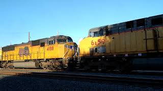 UP 8575 UP 8681 UP 4188 UP 6158 LEAD A NORTHBOUND FREIGHT TRAIN