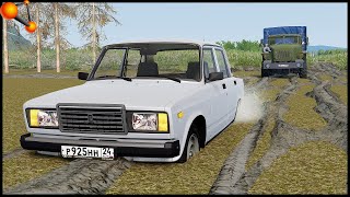 картинка: ЖИГА ЗАСТРЯЛА В БОЛОТЕ! Кто ПРОЕДЕТ? - BeamNg Drive