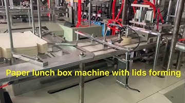 Automatic paper lunch box forming Machine with lids folding