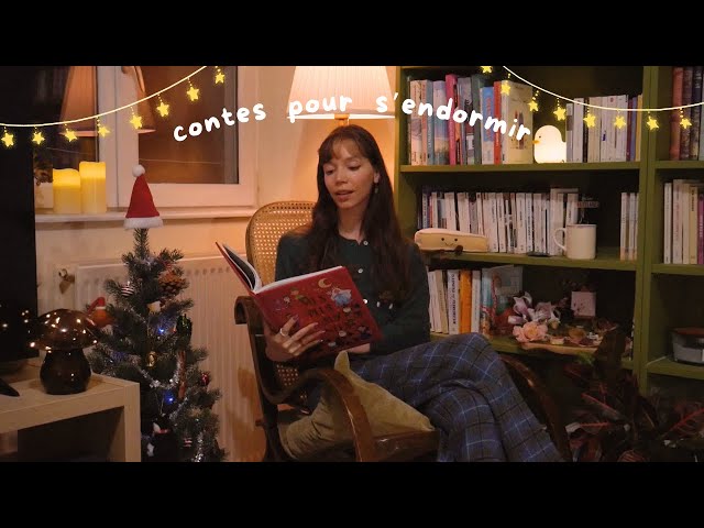 ASMR | Lecture de contes dans un vieux rocking chair qui craque 🎄🌧️