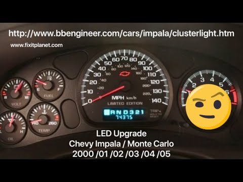 2002 Chevy Monte Carlo Instrument Cluster LED Upgrade