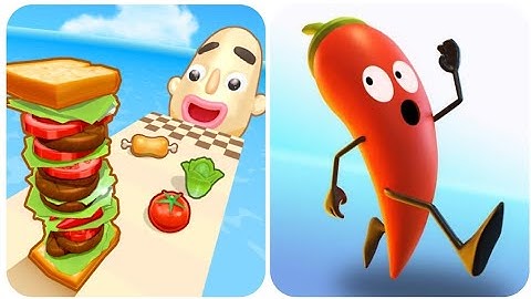 sandwich 🥪 run vs chilli run - all max level iOS trailer gameplay.