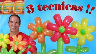 como hacer una flor con globos - globoflexia facil - como hacer flores con globos