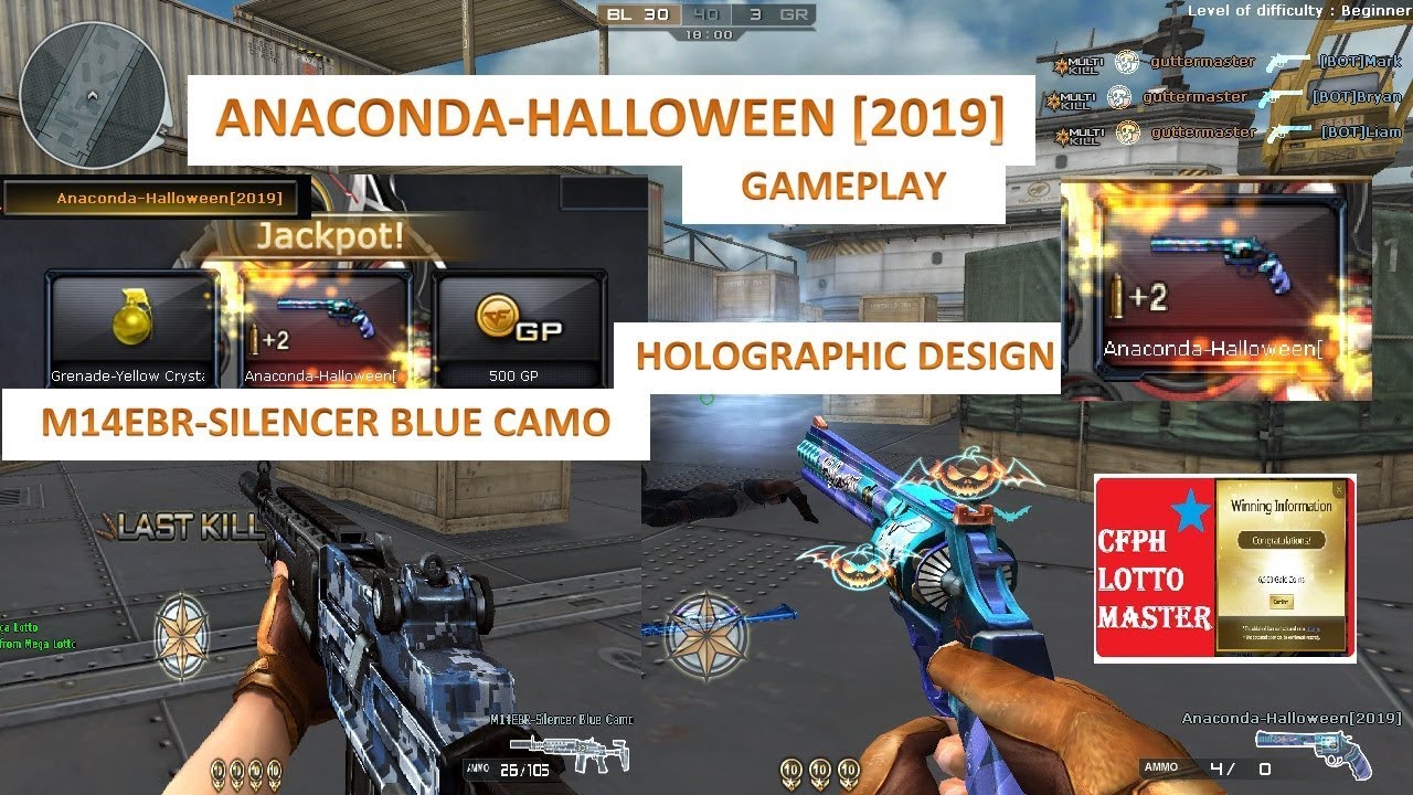 CrossFire Philippines 2019: Winning Anaconda-Halloween 2019 and M14EBR-Silencer Blue Camo Game Play