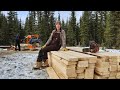 Milling Logs into Lumber | Rough Cut 2x6 for the Shop Walls
