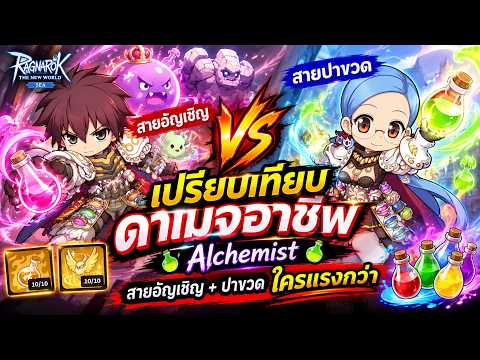 เปรียบเทียบดาเมจอาชีพ Alchemist สายอัญเชิญ+ปาขวด ใครแรงกว่าRagnarok: The New World