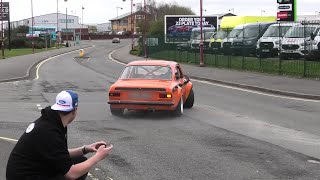 Fast Fords go Sideways Leaving the TC Harrison Car Show