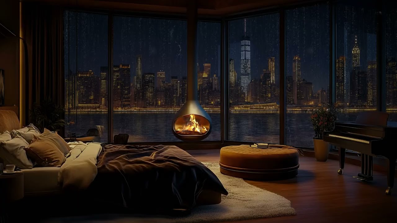 Relaxing Rain Sounds 🌧️ Luxury Bedroom – Deep Sleep All Night