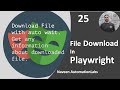 #25 - Download File using Playwright with Java