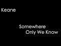 Keane - Somewhere Only We Know (lyrics)