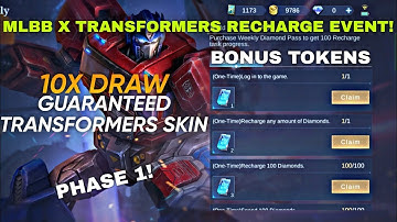 10× DRAW GUARANTEED TRANSFORMERS SKIN! MLBB X TRANSFORMERS RECHARGE EVENT PHASE 1