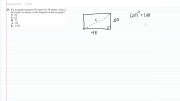 ACT Math -- Diagonal of a Rectangle