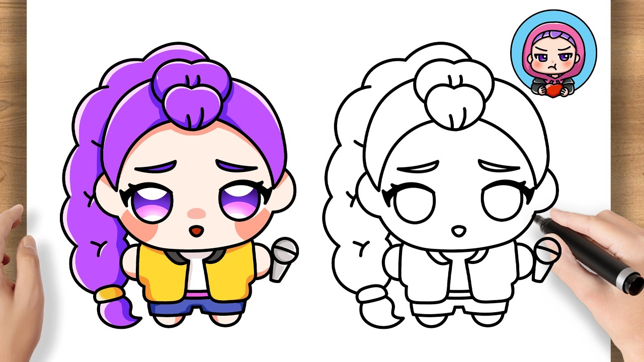 Как нарисовать Руми шаг за шагом | Охотники на демонов в стиле K-pop