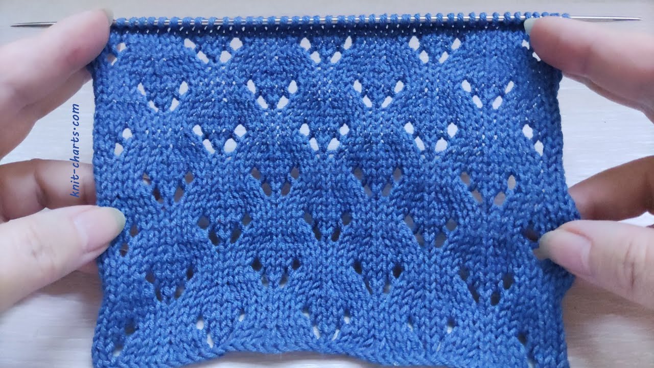 Easy Lace Knit Stitch Einfaches StrickAjourmuster Punto semplice