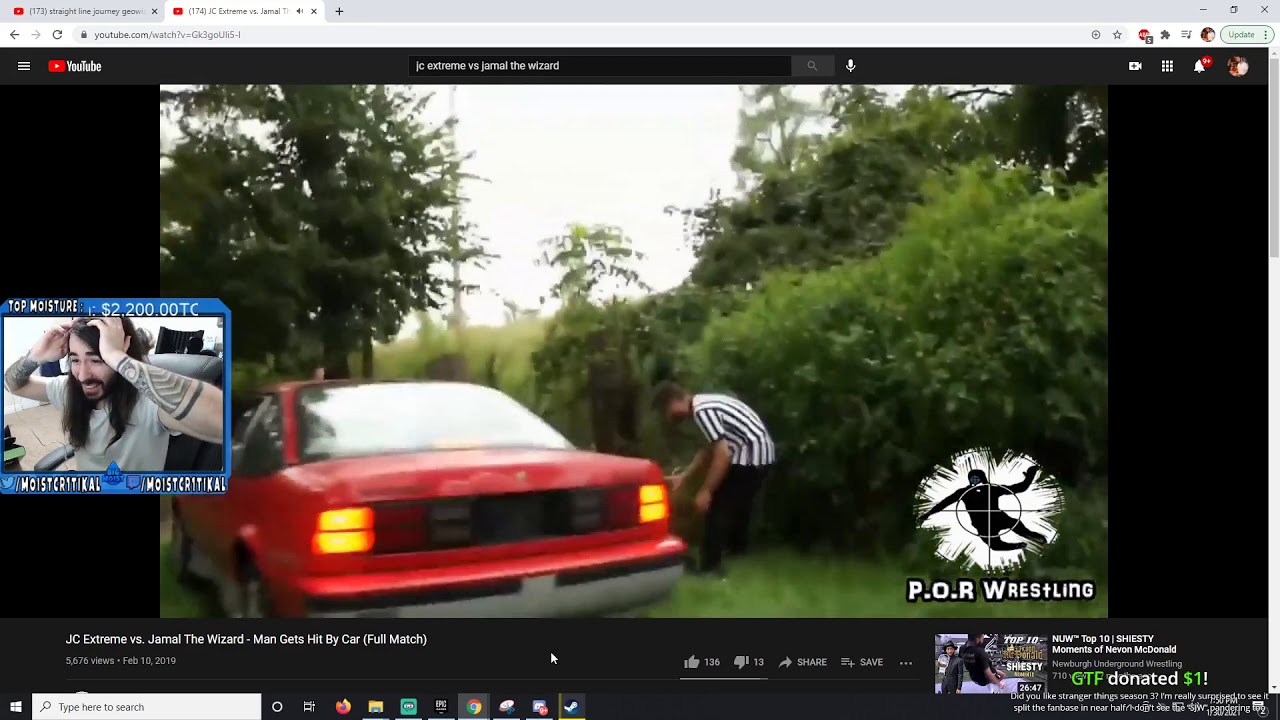 MOISTCR1TIKAL REACTS to man UNIRONICALLY GET HIT BY CAR on stream