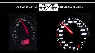 Audi A4 B6 1.9 TDI VS. Seat Leon SC FR 1.8 TSI - Acceleration 0-100km/h