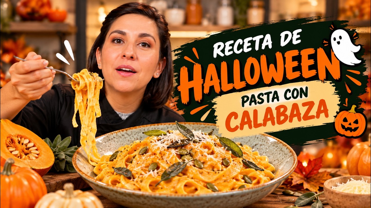 Pasta con calabaza para Halloween 🎃 | Receta de temporada fácil y cremosa PASTA