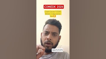 COMEDK 2026| Preparation Tips| Crash Course "CC026"|Register ASAP! #comedk #comedk2026 #crashcourse