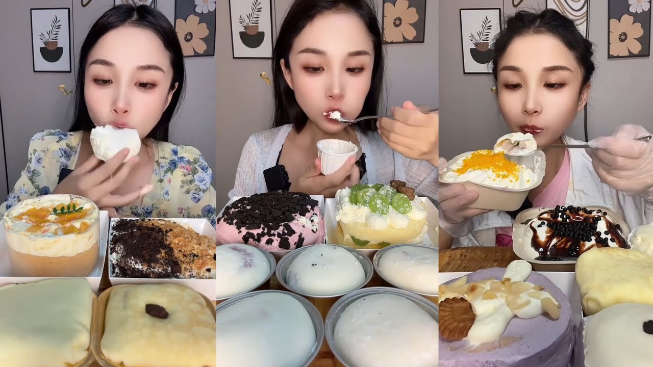 ASMR Mukbang Assorted Cream Desserts | Sweet Cake Compilation