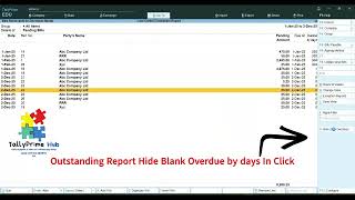 Outstanding Report Hide Blank Overdue by days In Click #tallyfreetdl