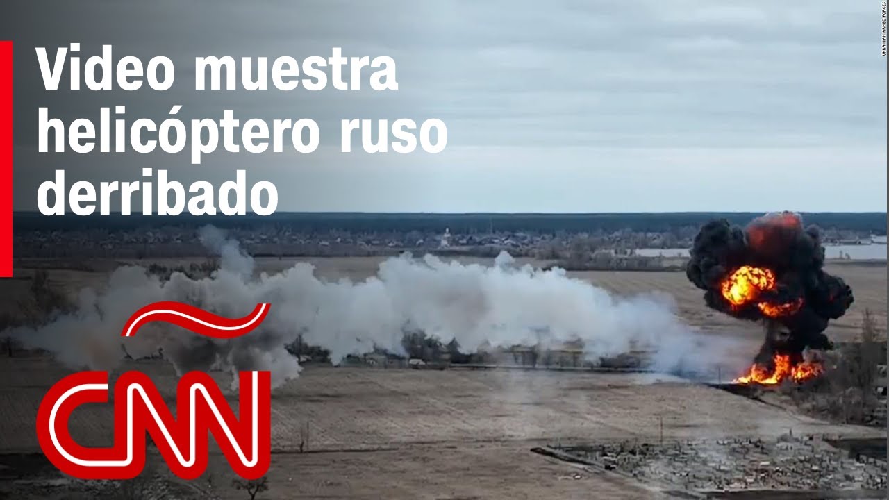 Video muestra a un helicóptero ruso siendo derribado