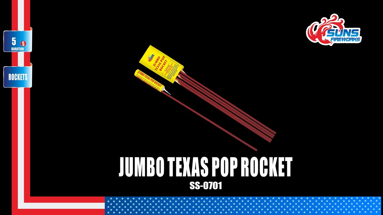 JUMBO TEXAS POP ROCKET SS-0701 from Suns Fireworks - YouTube